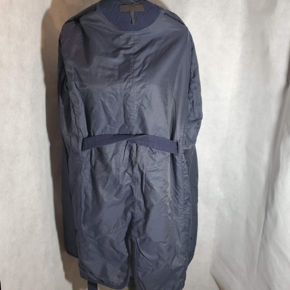 Rag & Bone Quilted Rope Accent Navy Blue Cotton Wrap Long Sleeved Coat - Picture 15 of 16